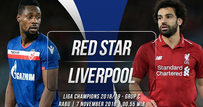 Prediksi Bola Red Star Belgrade Vs Liverpool 7 Oktober 2018
